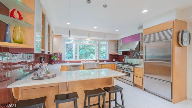 Interior, Kitchen, Pendant Lights, Recessed Lighting, Stainless Steel Appliances