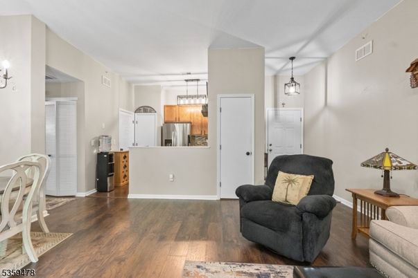 Interior, Kitchen, Pendant Lights, Stainless Steel Appliances, Wood Texture Flooring