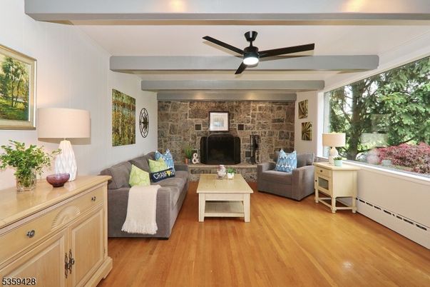 Fireplace, Interior, Living room, Stone Walls, Wood Texture Flooring