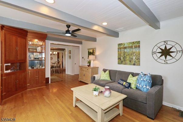 Dining room, Interior, Living room, Recessed Lighting, Wood Texture Flooring