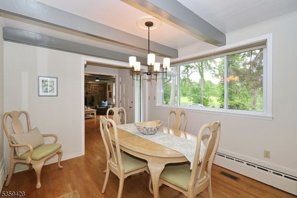 Chandelier, Dining room, Interior, Wood Texture Flooring
