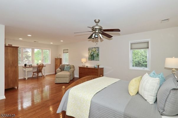 Bedroom, Dining room, Interior, Recessed Lighting, Wood Texture Flooring