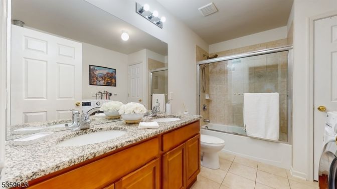 Bathroom, Dual Sink Vanities, Glass Shower, Interior