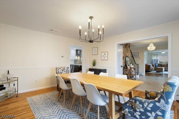 Chandelier, Dining room, Interior, Wood Texture Flooring