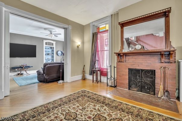 Fireplace, Interior, Wood Texture Flooring