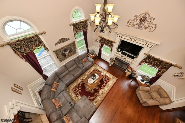 Chandelier, Fireplace, Interior, Living room, Wood Texture Flooring
