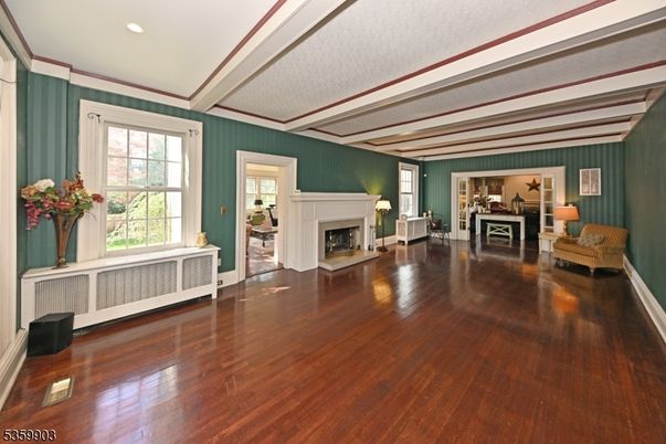 Fireplace, Interior, Recessed Lighting, Wood Texture Flooring