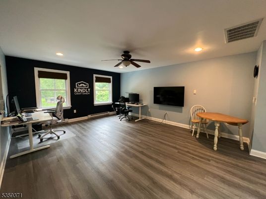 Home Office, Interior, Recessed Lighting, Wood Texture Flooring