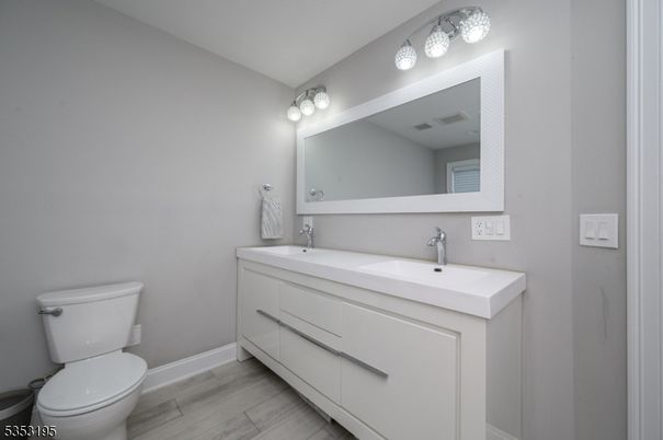Bathroom, Dual Sink Vanities, Interior, Wood Texture Flooring