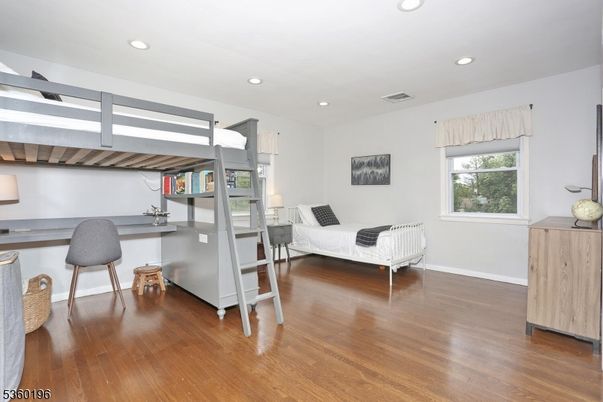 Bedroom, Home Office, Interior, Recessed Lighting, Wood Texture Flooring