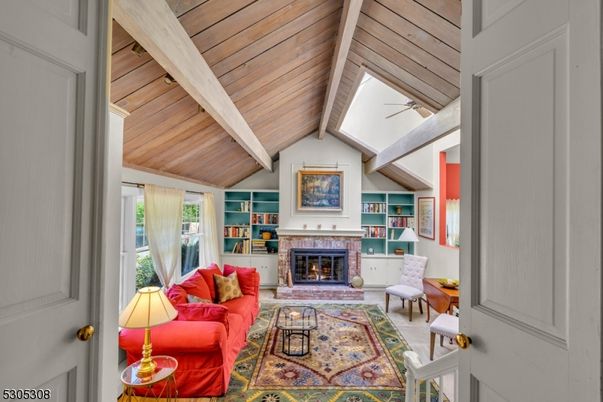 Fireplace, Interior, Living room, Wooden Beams, Wooden Ceilings, Wooden Walls