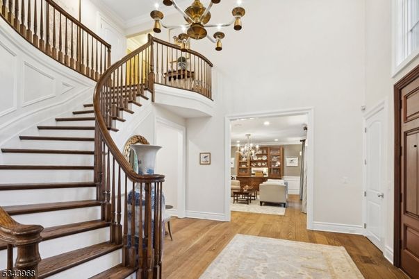 Chandelier, Dining room, Interior, Pendant Lights, Recessed Lighting, Wood Texture Flooring