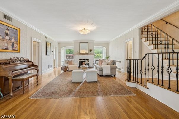 Fireplace, Interior, Living room, Piano, Wood Texture Flooring