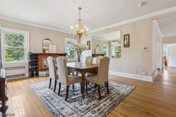 Chandelier, Dining room, Interior, Wood Texture Flooring