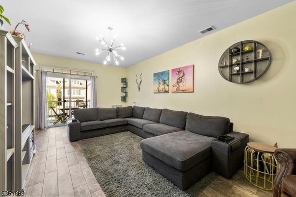 Interior, Living room, Pendant Lights, Wood Texture Flooring