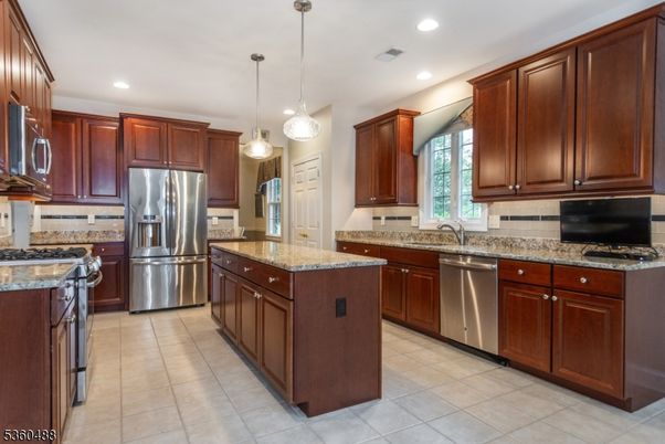 Interior, Kitchen, Pendant Lights, Recessed Lighting, Stainless Steel Appliances