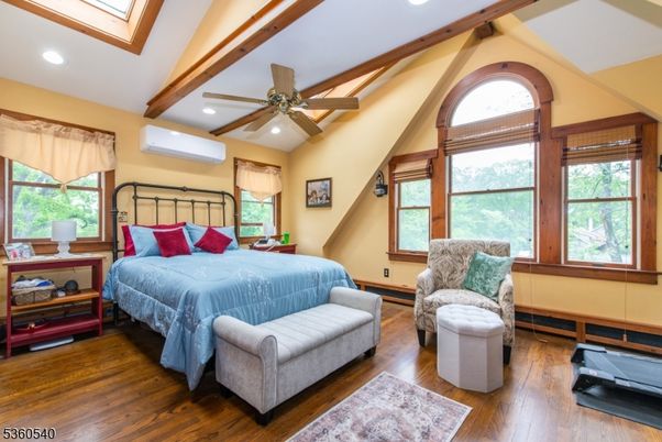 Bedroom, Interior, Recessed Lighting, Wooden Beams, Wood Texture Flooring
