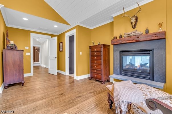 Fireplace, Interior, Recessed Lighting, Wood Texture Flooring