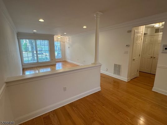 Chandelier, Empty room, Interior, Recessed Lighting, Wood Texture Flooring