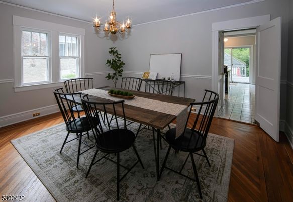 Chandelier, Dining room, Interior, Wood Texture Flooring
