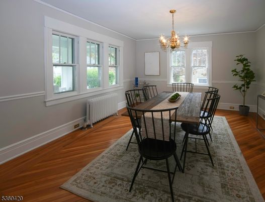 Chandelier, Dining room, Interior, Wood Texture Flooring