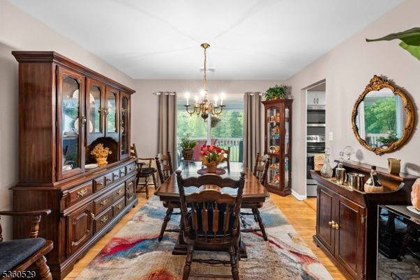 Chandelier, Dining room, Interior, Wood Texture Flooring