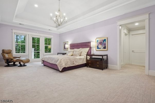 Bedroom, Chandelier, Interior, Recessed Lighting