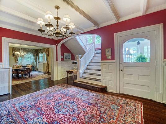 Chandelier, Dining room, Interior, Wood Texture Flooring
