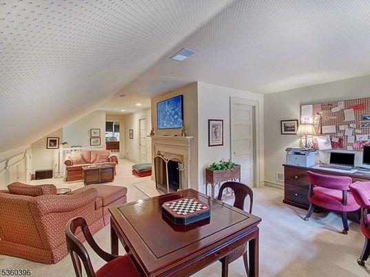 Fireplace, Home Office, Interior, Living room, Recessed Lighting