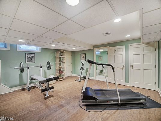 Fitness Equipment, Interior, Recessed Lighting, Wood Texture Flooring