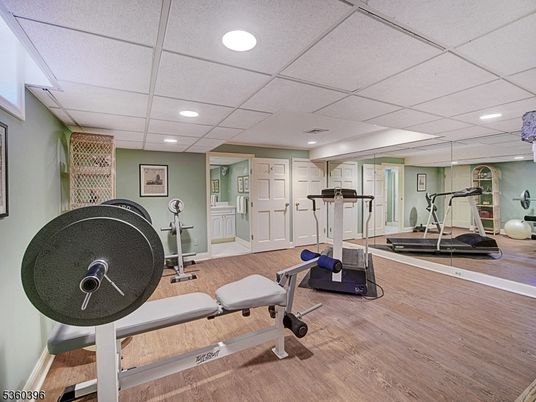 Fitness Equipment, Interior, Recessed Lighting, Wood Texture Flooring