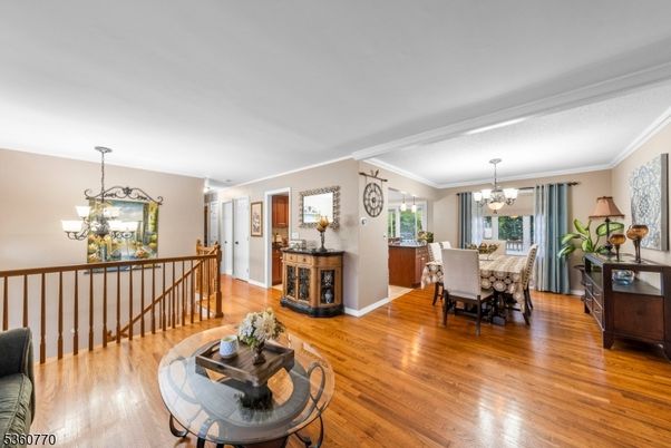 Chandelier, Dining room, Interior, Wood Texture Flooring