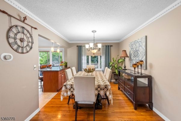 Chandelier, Dining room, Interior, Wood Texture Flooring