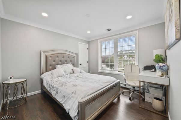 Bedroom, Home Office, Interior, Recessed Lighting, Wood Texture Flooring