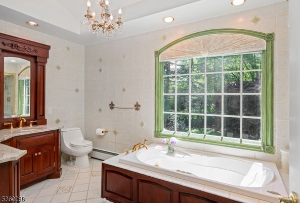 Bathroom, Chandelier, Interior, Recessed Lighting