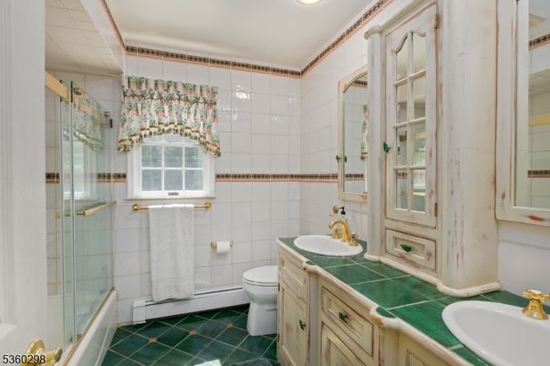 Bathroom, Glass Shower, Interior, Recessed Lighting, Tile Countertops