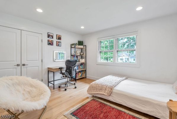 Bedroom, Home Office, Interior, Recessed Lighting, Wood Texture Flooring