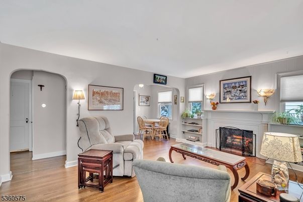 Dining room, Fireplace, Interior, Living room, Wood Texture Flooring