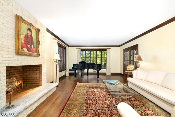 Fireplace, Interior, Living room, Piano, Stone Walls, Wood Texture Flooring