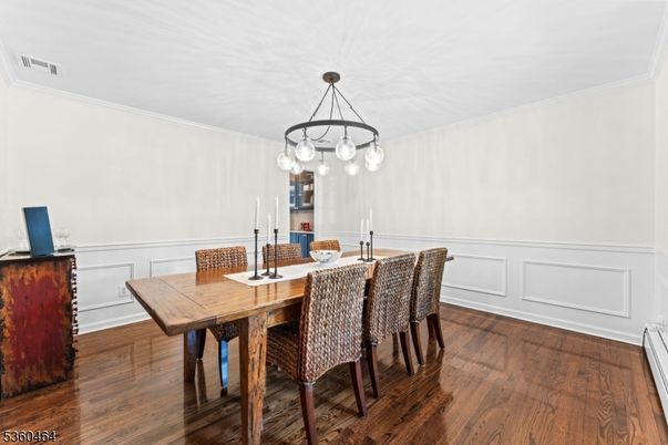 Chandelier, Dining room, Interior, Wood Texture Flooring