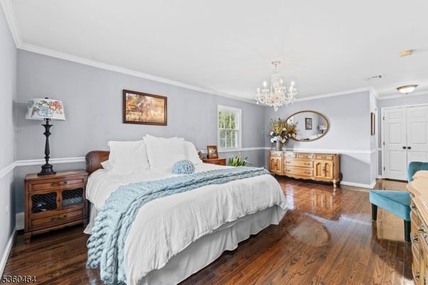 Bedroom, Chandelier, Interior, Wood Texture Flooring
