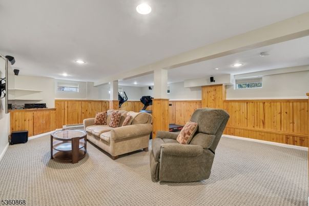 Interior, Living room, Recessed Lighting, Wooden Walls