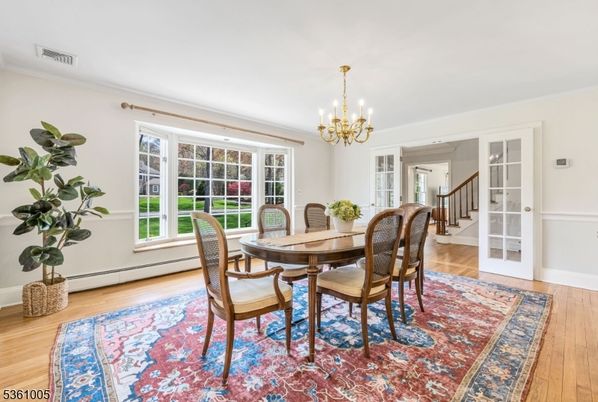 Chandelier, Dining room, Interior, Wood Texture Flooring