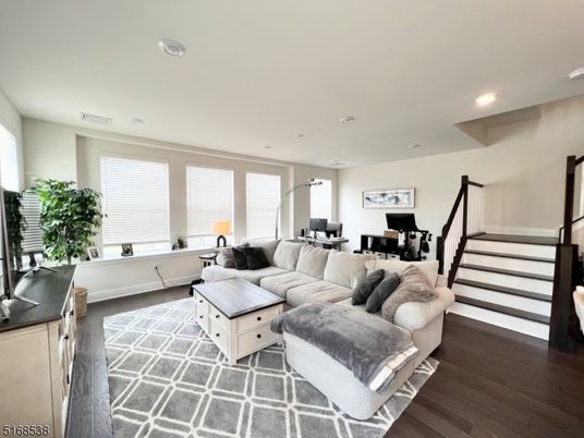 Interior, Living room, Piano, Recessed Lighting, Wood Texture Flooring