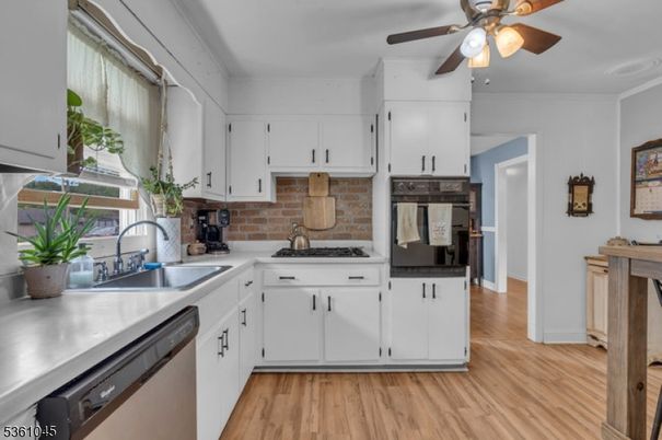 Interior, Kitchen, Stainless Steel Appliances, Stone Walls, Wood Texture Flooring
