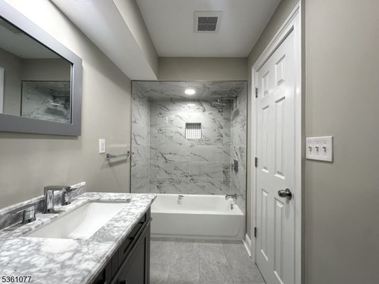 Bathroom, Interior, Marble Walls, Recessed Lighting