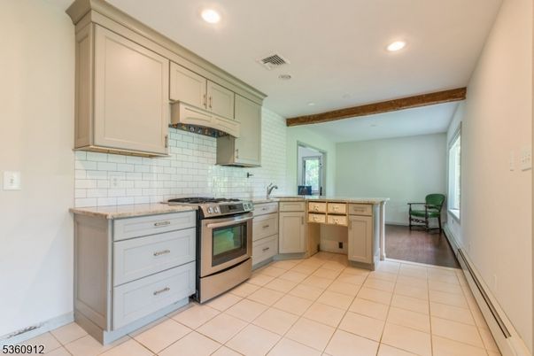 Interior, Kitchen, Recessed Lighting, Stainless Steel Appliances, Wooden Beams