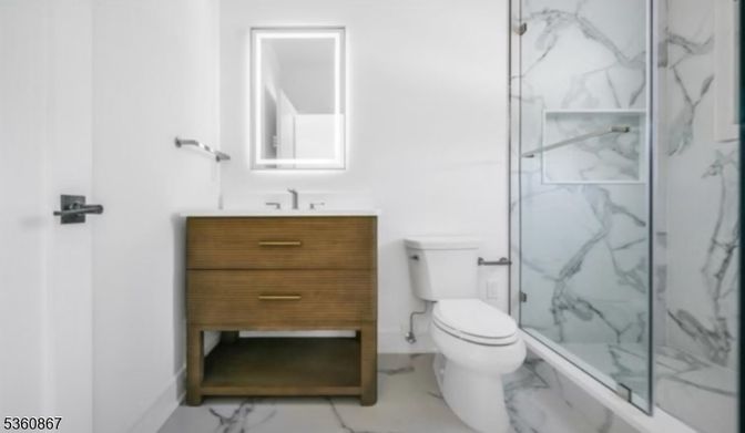 Bathroom, Glass Shower, Interior, Marble, Marble Walls