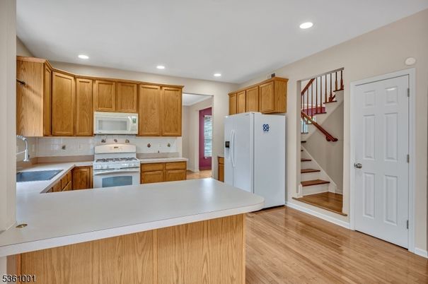 Interior, Kitchen, Recessed Lighting, Wood Texture Flooring