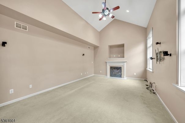 Empty room, Fireplace, Interior, Recessed Lighting
